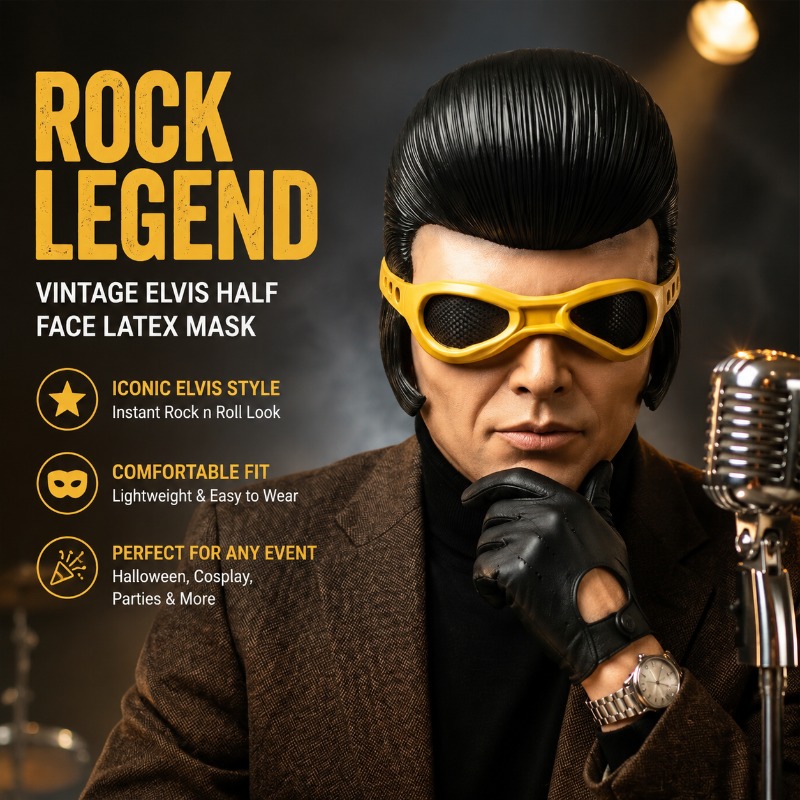 Respirator Half Face - Halloween Latex Half Face Elvis Mask