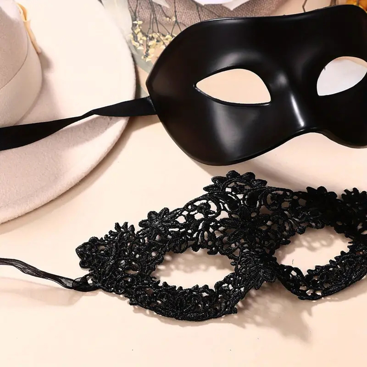 2pcs Hot New Sexy Black Lace M - Black Face Mask Pack ulasan dan harga