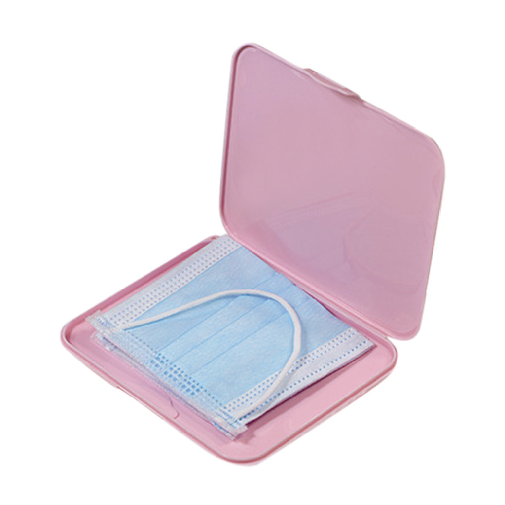 Pink Mask Cover Green Box Mask - Face Mask Storage Box ulasan dan harga
