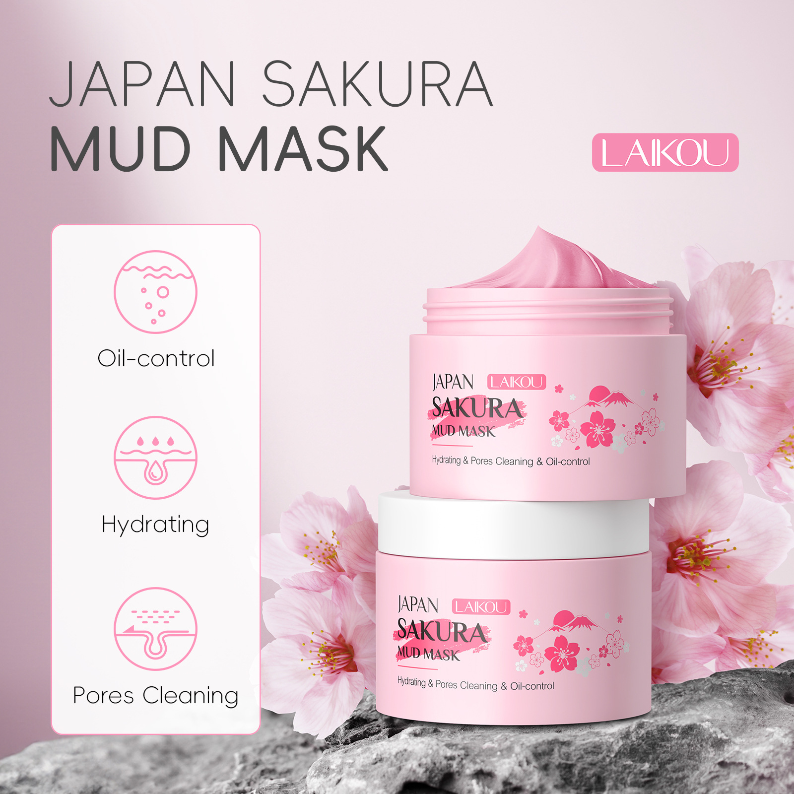 LAIKOU Sakura Clay Mask 25g/90 - Dust Mask Construction ulasan dan harga