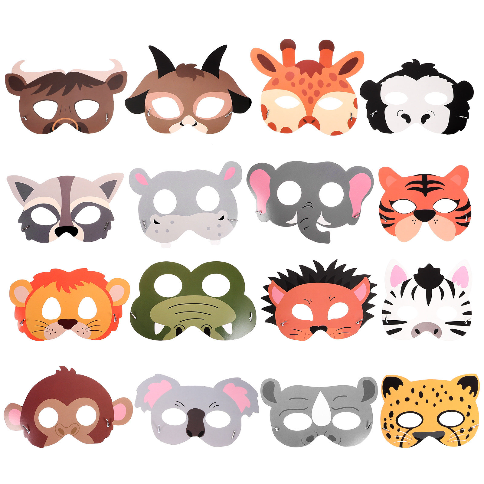 16Pcs Animal Paper Masks for K - Kids Face Mask ulasan dan harga