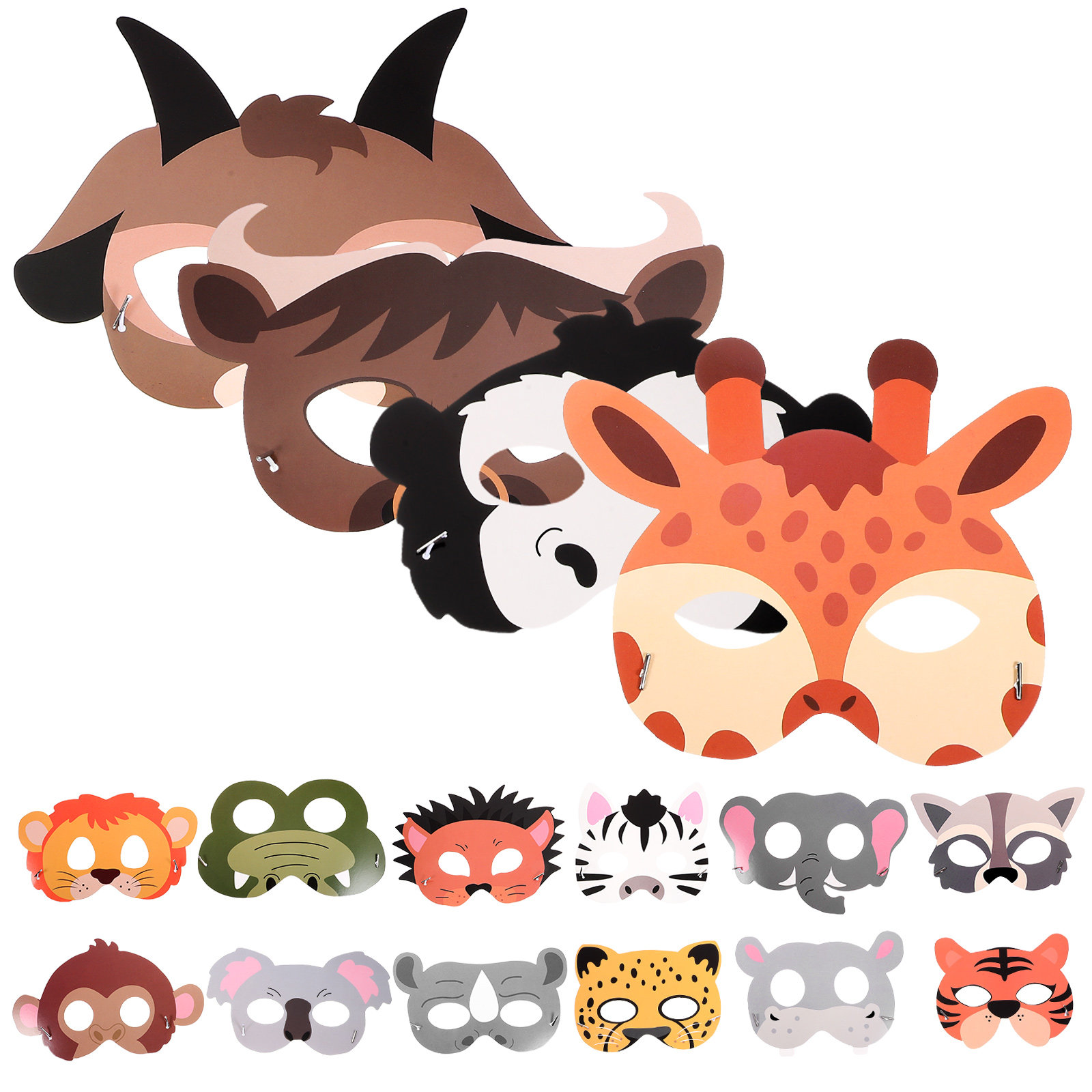 16Pcs Animal Paper Masks for K - Kids Face Mask ulasan dan harga