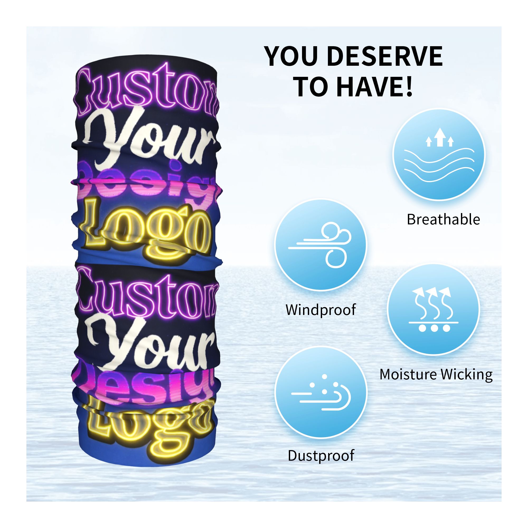Custom Custom Your Design Logo - Neck Gaiter Face Cover ulasan dan harga