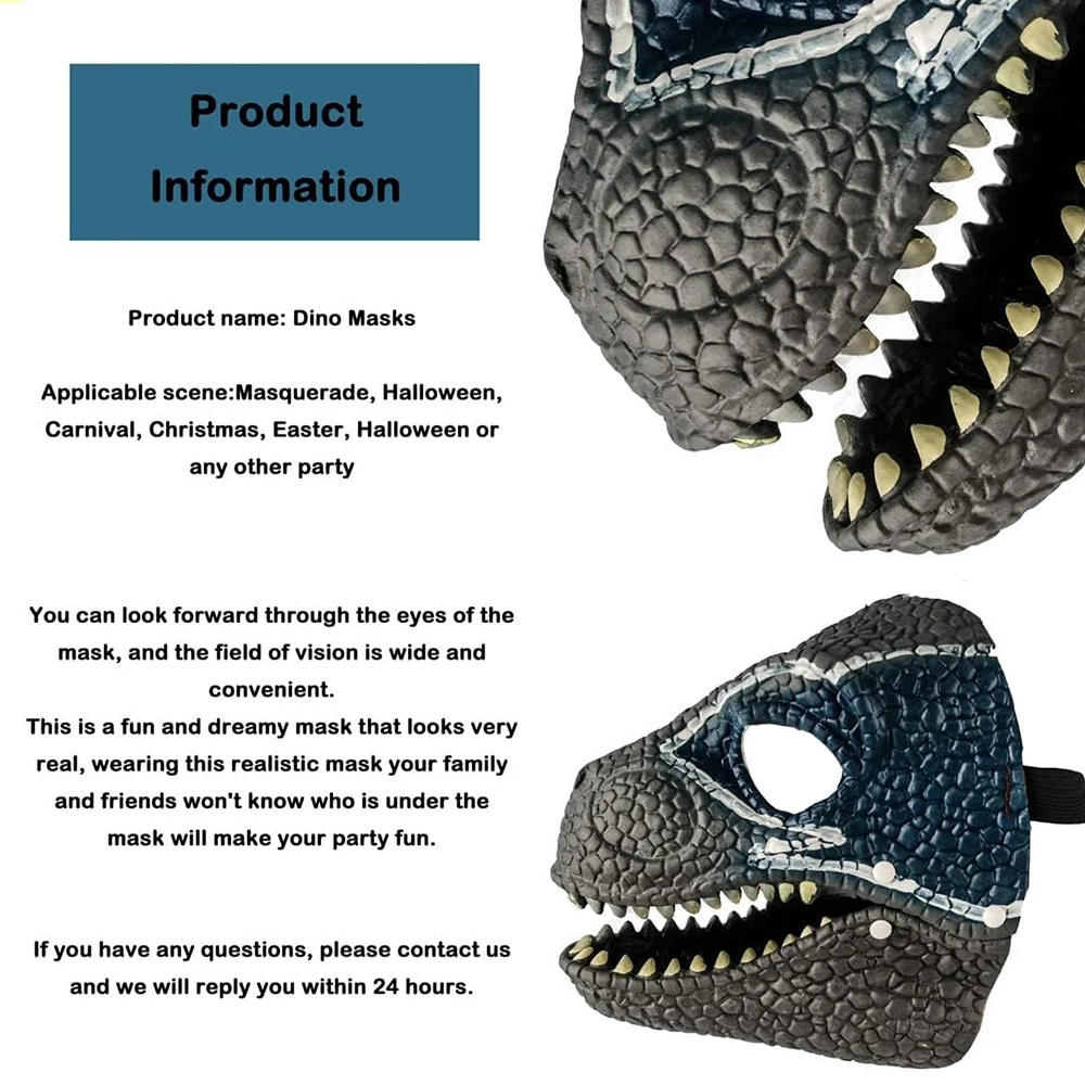 Halloween Dinosaur Mask Horror - Kids Face Mask ulasan dan harga