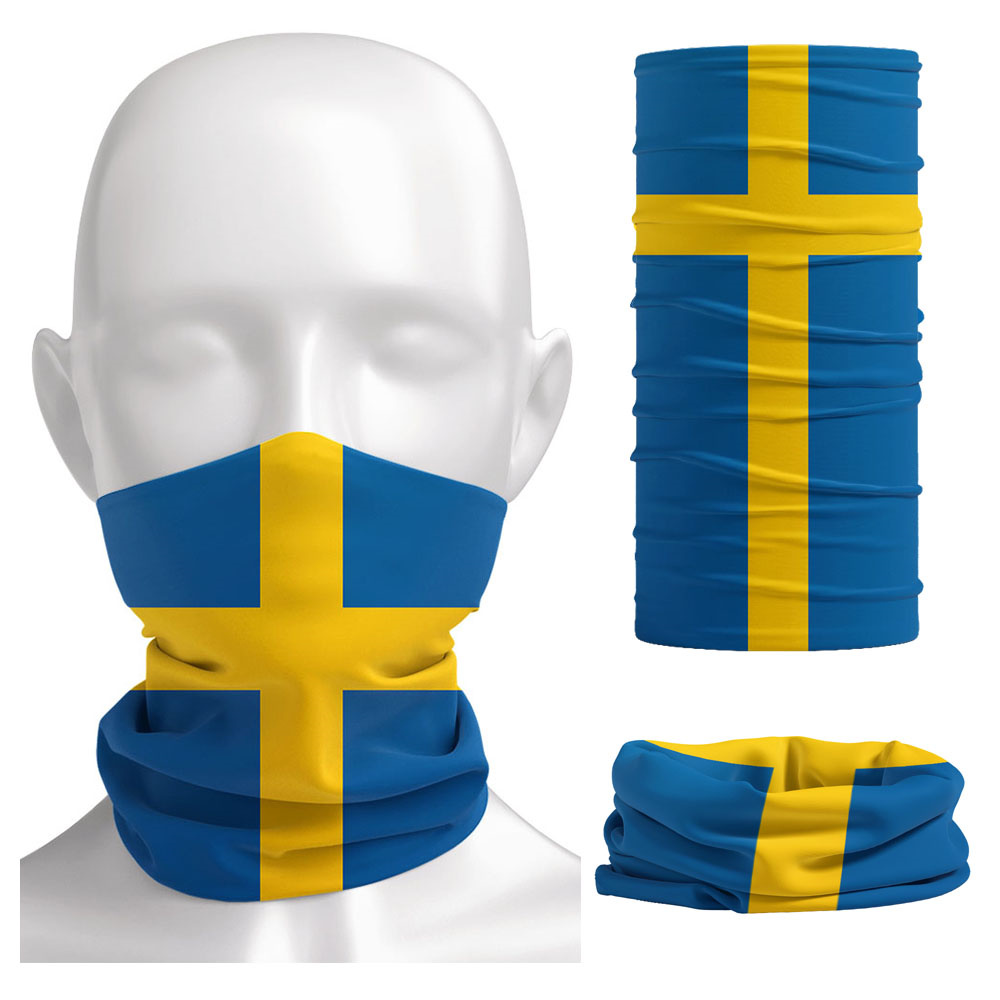 Sweden Flag Printed Bandana He - Neck Gaiter Face Cover ulasan dan harga
