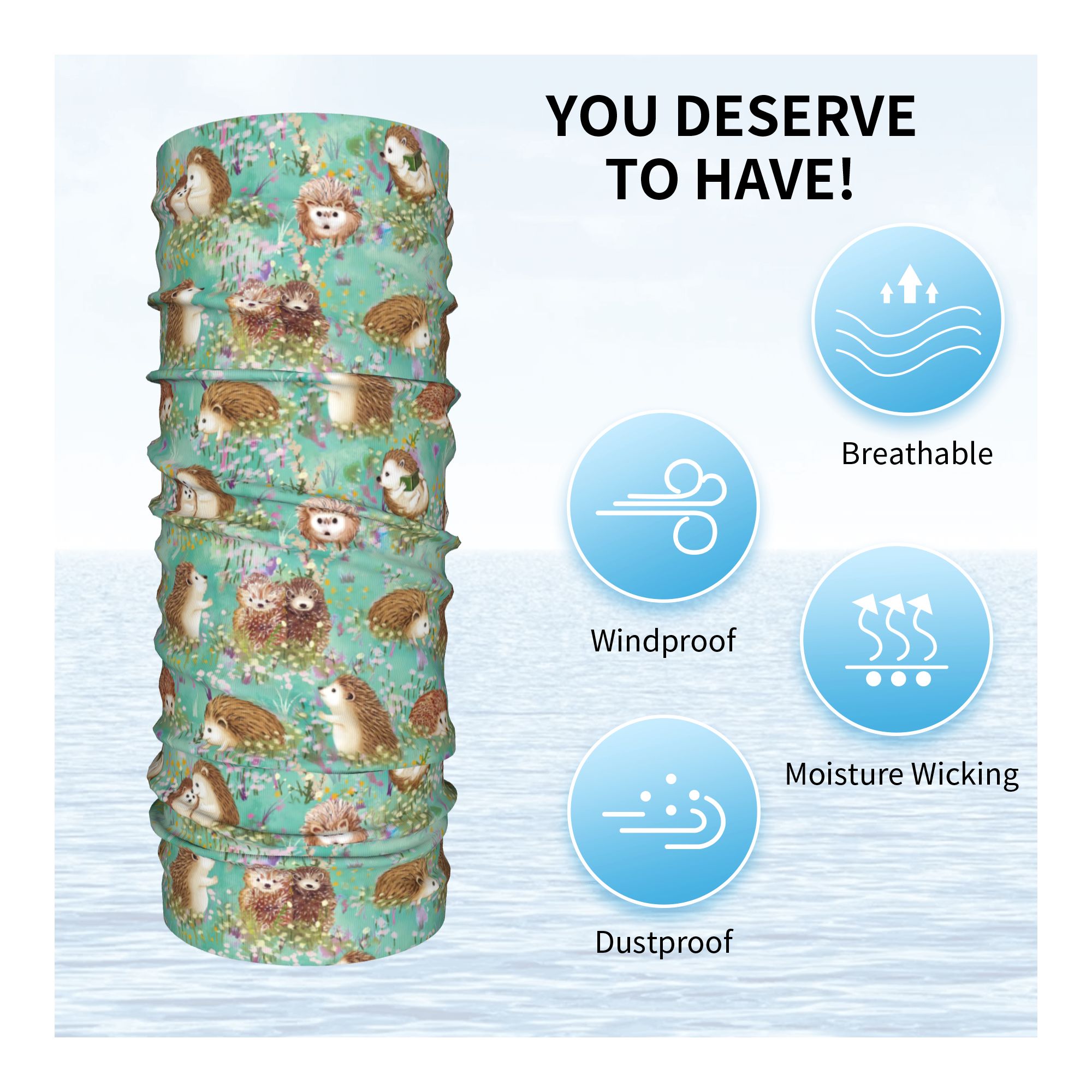 Autumn Hedgehog Spring Floral  - Neck Gaiter Face Cover ulasan dan harga