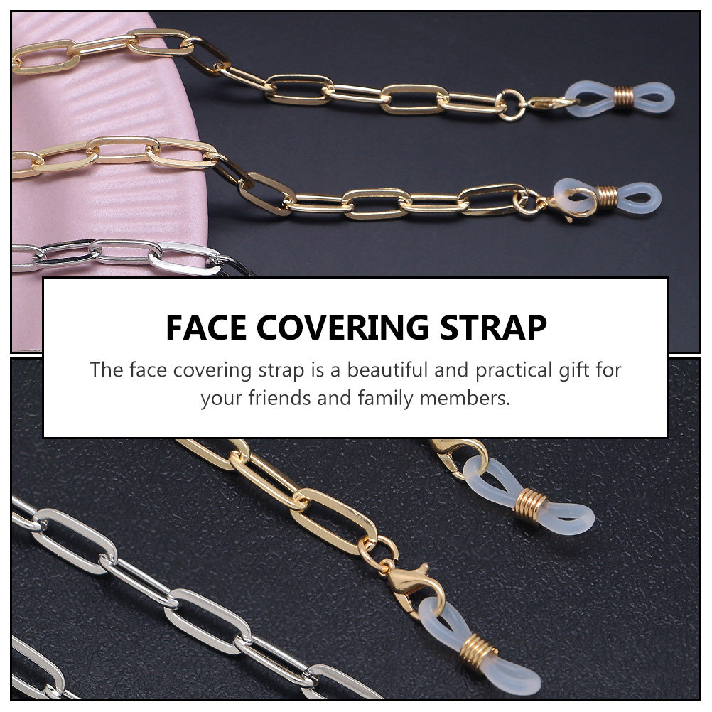 Gold Face Mask Lanyard Metal P - Mask Chain Holder ulasan dan harga
